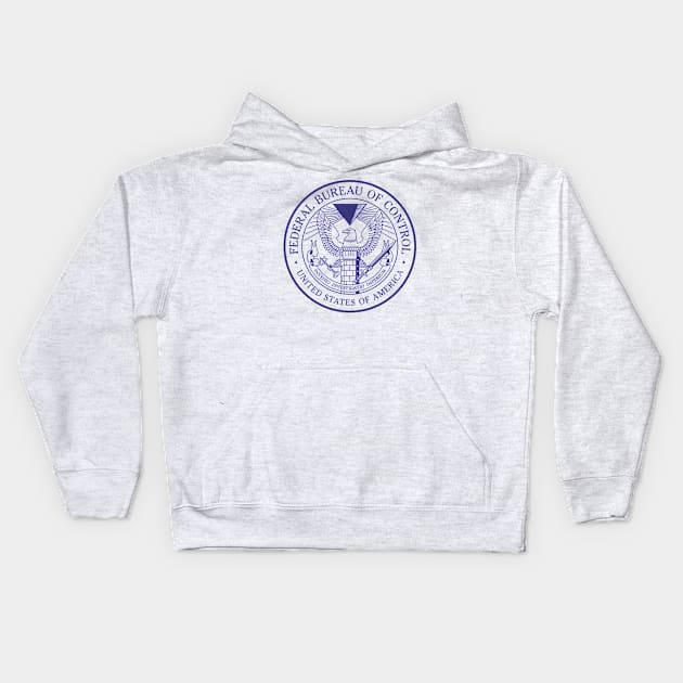 Federal Bureau of Control Blue Kids Hoodie by Manoss